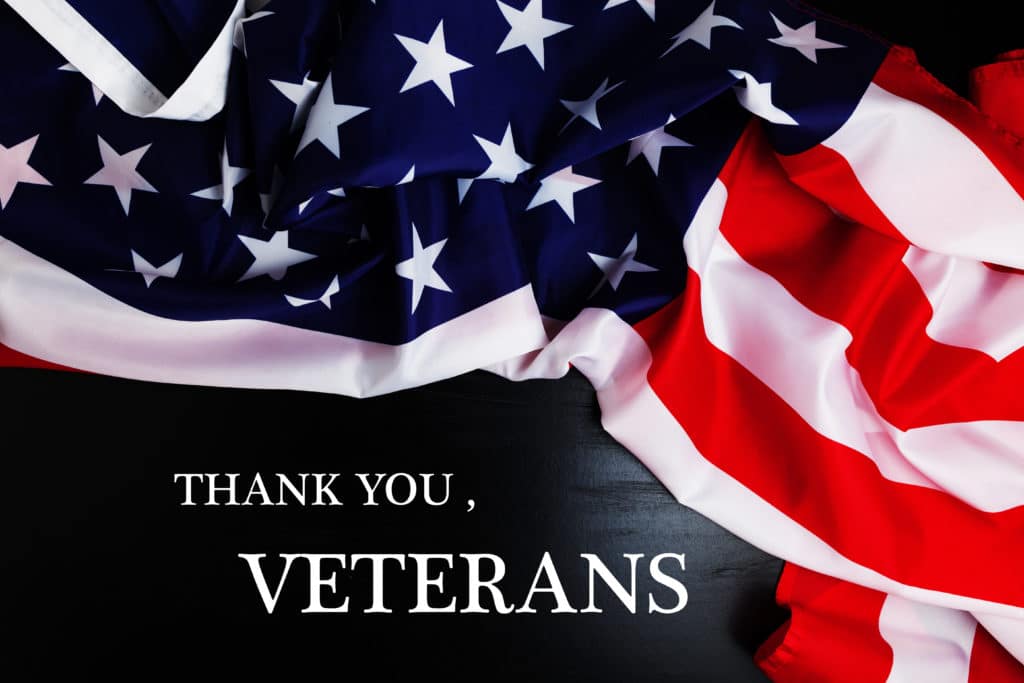 text thank you veterans with flag veteran's disability benefits