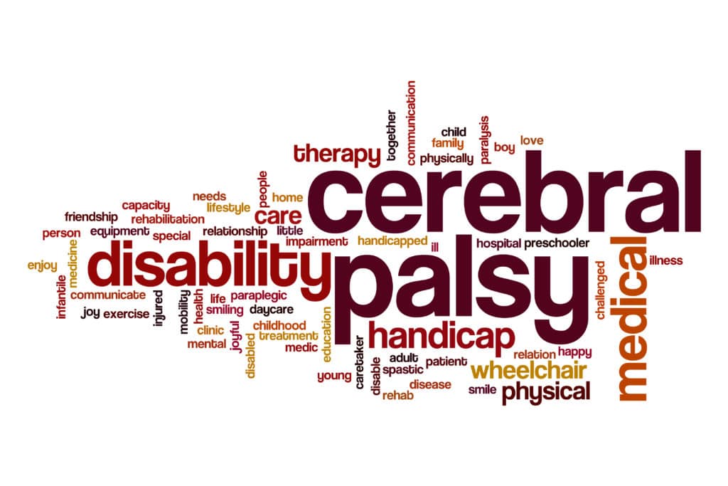 Cerebral palsy word cloud concept
