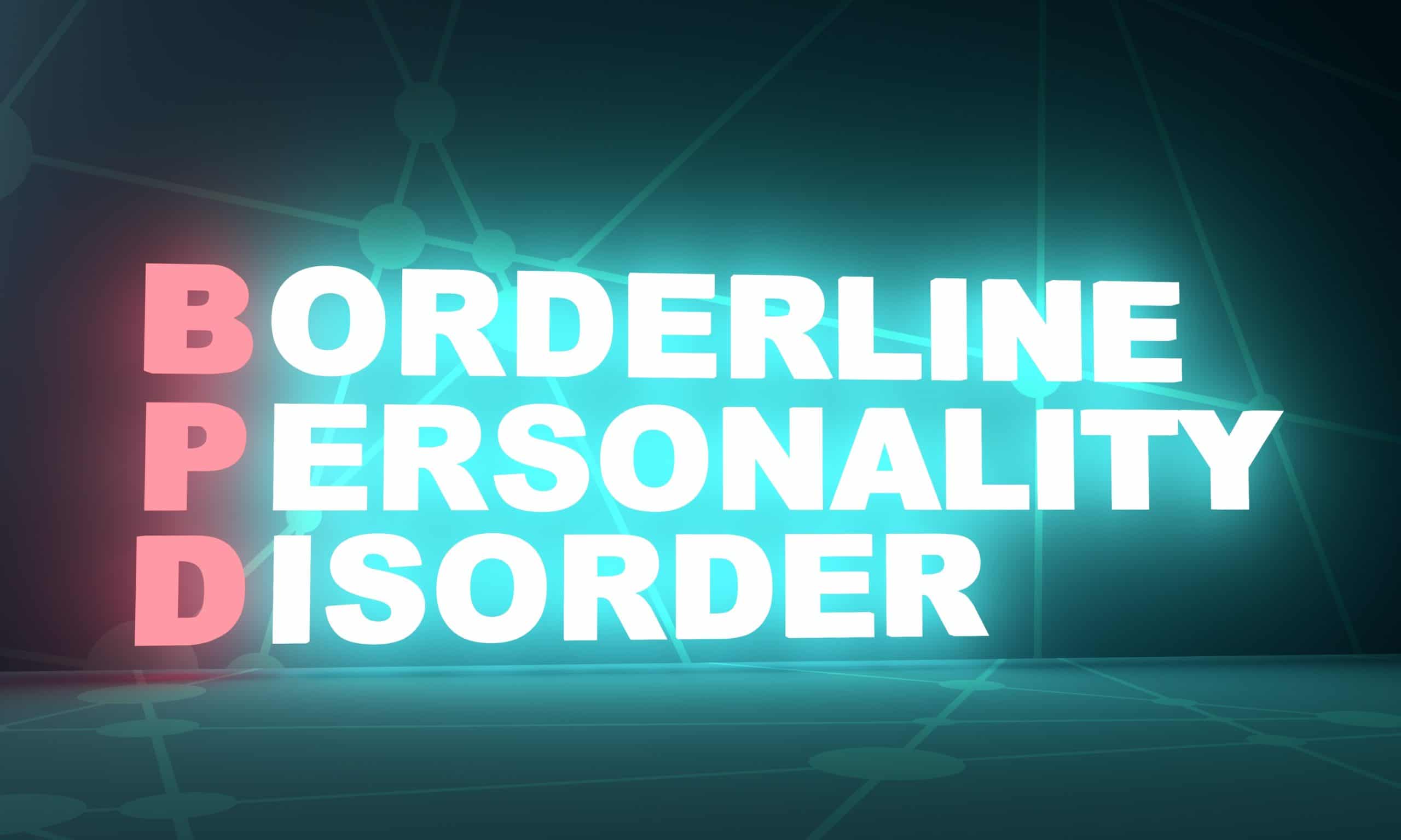 Borderline Personality Disorder. Helthcare conceptual image. 3D rendering. Neon bulb illumination