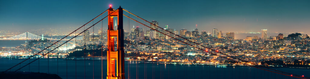 Bridge at night panorama filing for California hearing offices disability