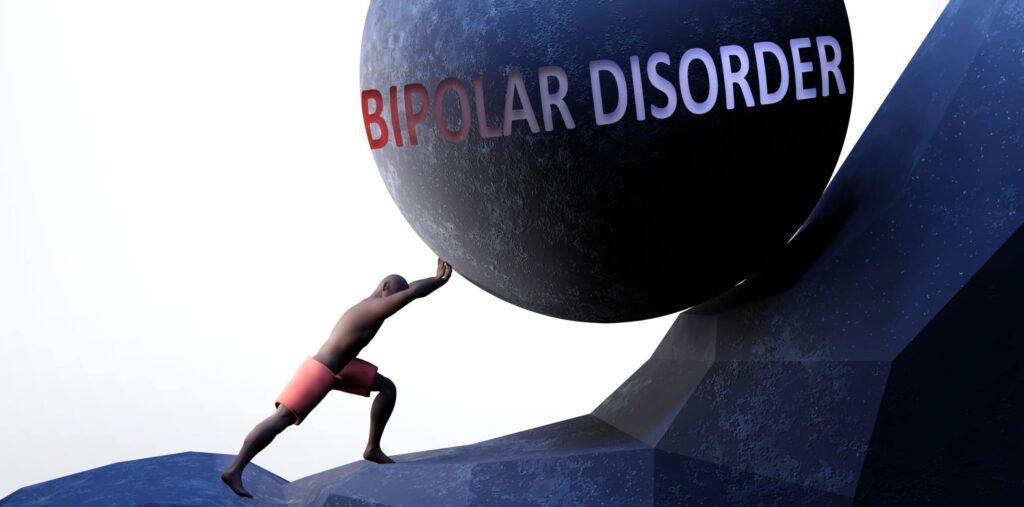 Bipolar disorder as a problem that makes life harder - symbolize