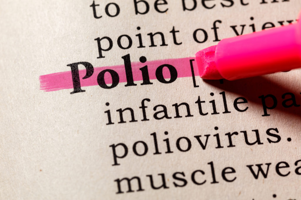 Post-Polio Syndrome, Dictionary definition of the word Polio. including key descriptive words.