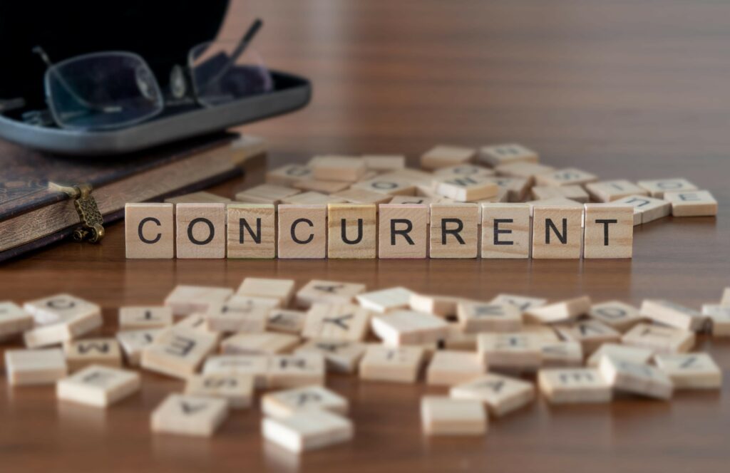 concurrent benefits tile with the word concurrent