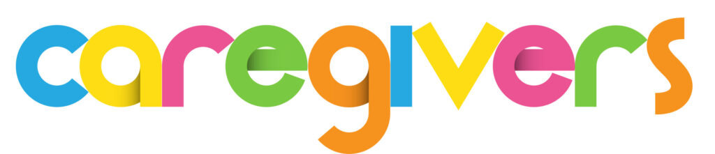 CAREGIVERS colorful vector typography banner