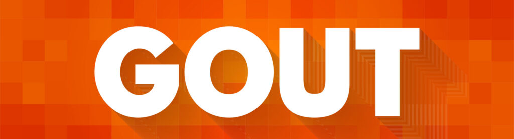 gout, the word on orange background
